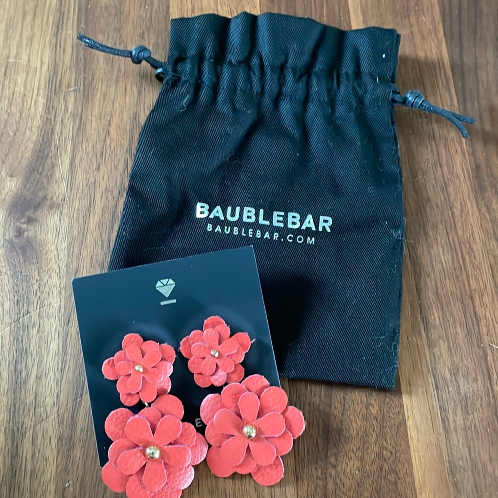 Gorgeous Red Flower Baublebar Earrings